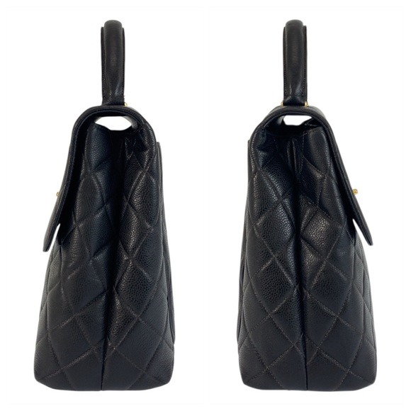 CHANEL Chanel Matelasse Top Handle Coco Mark Turnlock Black Gold Hardware Cav... - Picture 7 of 10